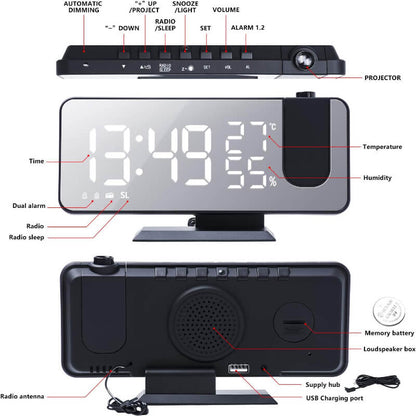 TimeBeam - Projector Alarm Clock digital ceiling time display