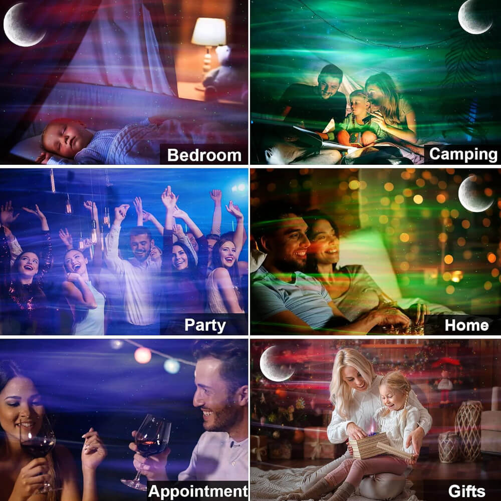Audera - Aurora Bluetooth Projector remote control lighting modes