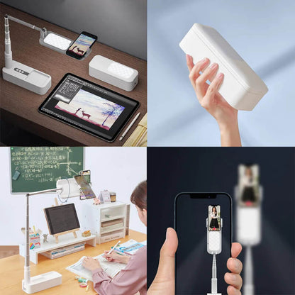 mobile phone stand with light content creator setup